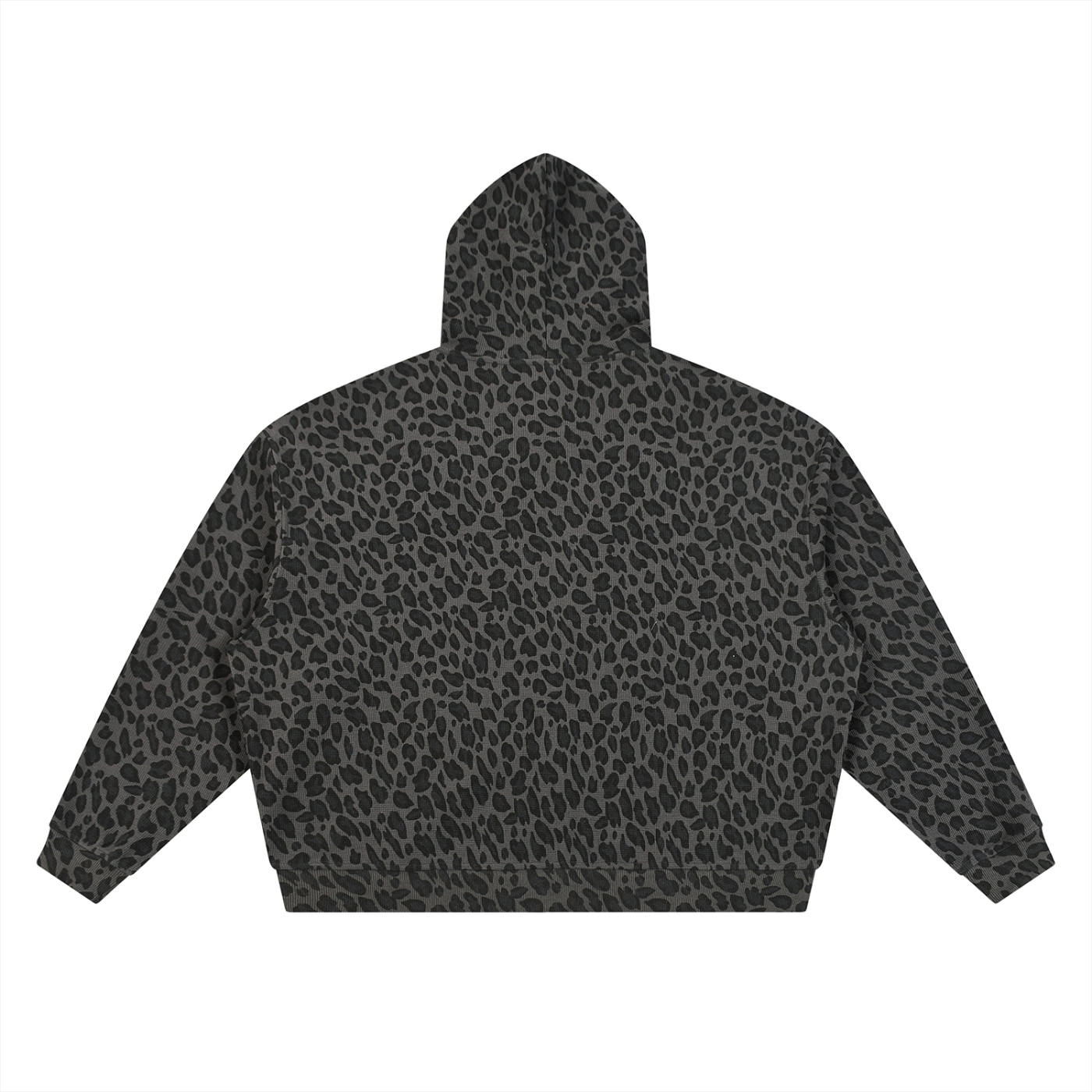 Basileia - Leopard Print Waffle Zip Jacket