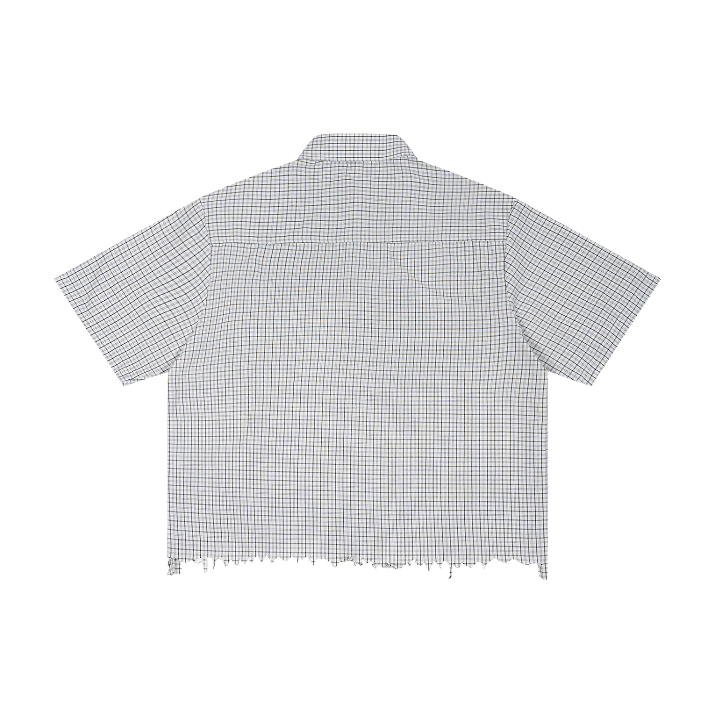 Basileia - Distressed Plaid Boxy Shirt