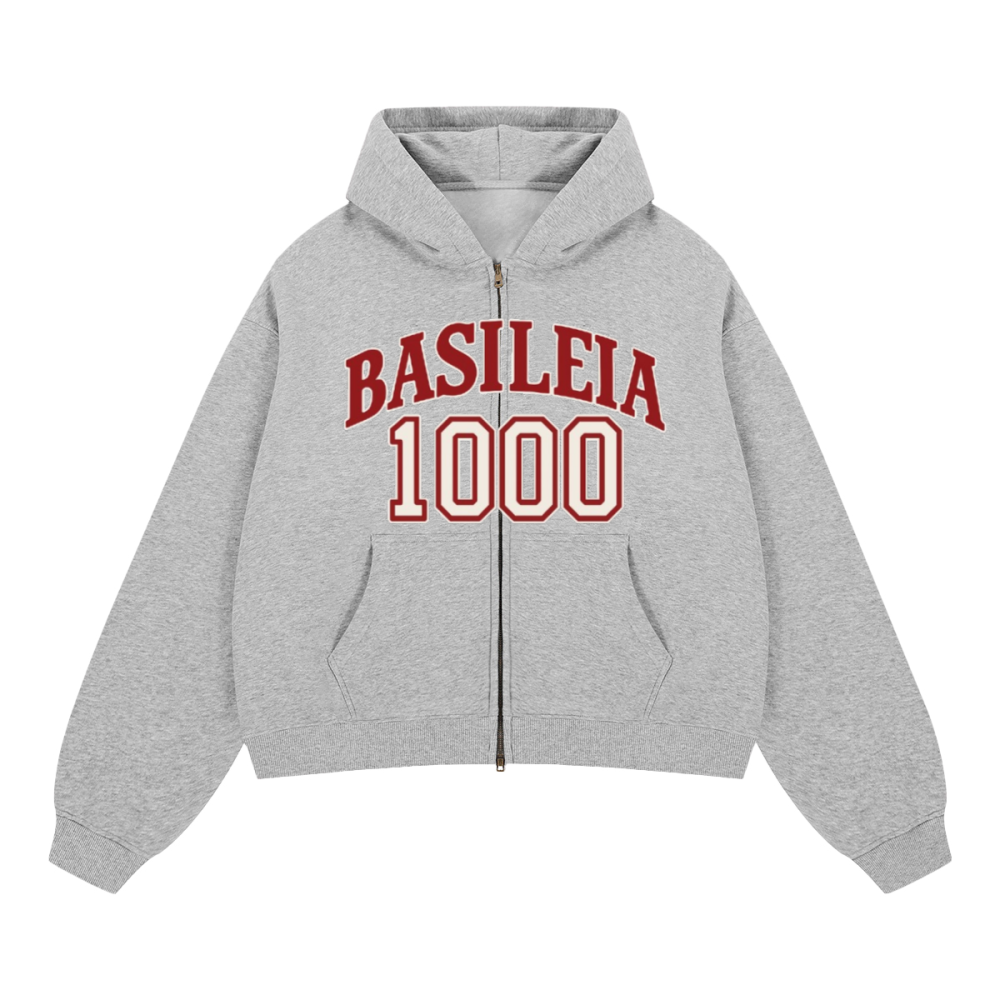 Basileia 1000 - Cropped Zip-up Hoodie