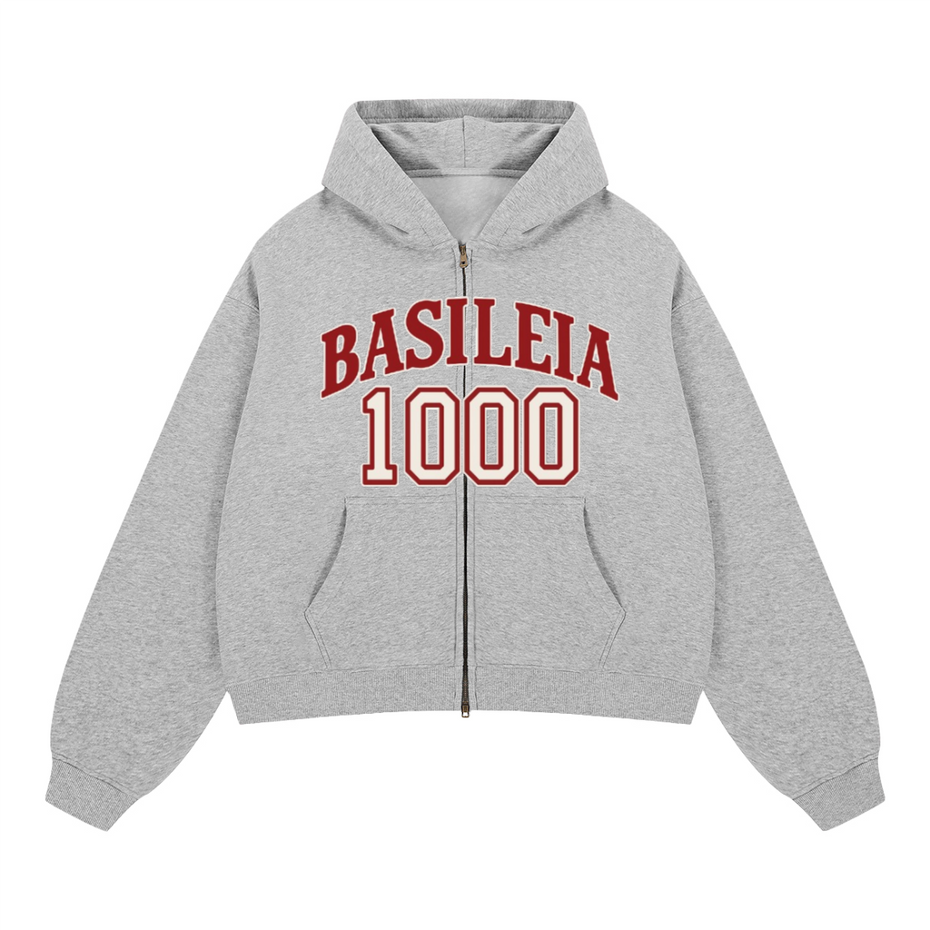 Basileia 1000 - Cropped Zip-up Hoodie
