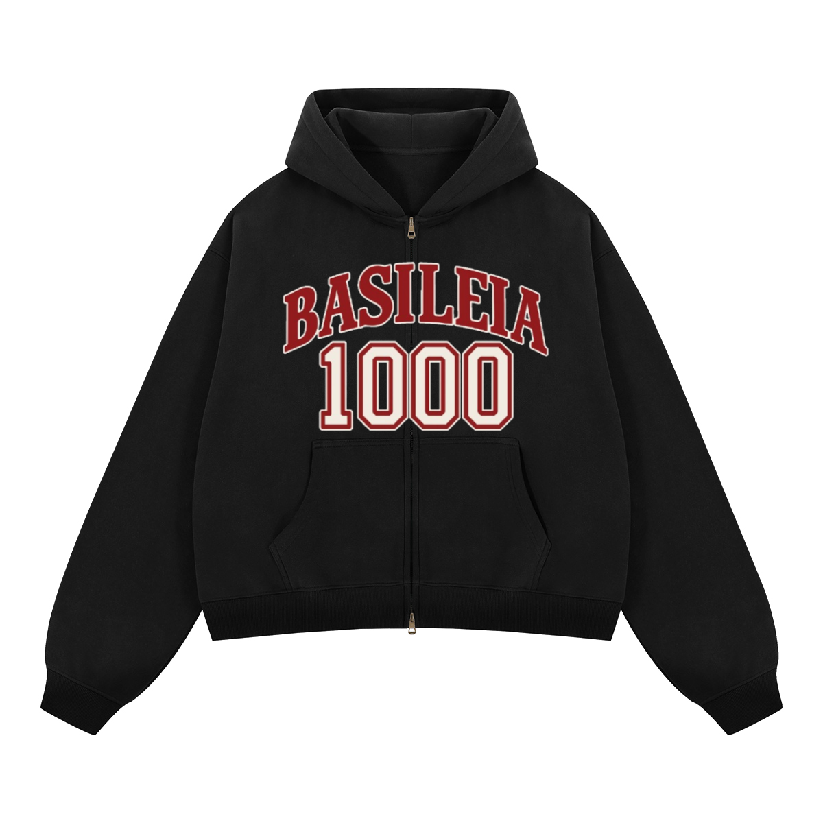 Basileia 1000 - Cropped Zip-up Hoodie