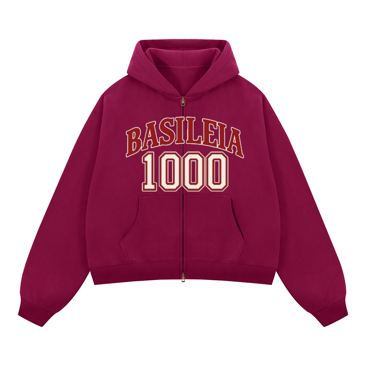 Basileia 1000 - Cropped Zip-up Hoodie