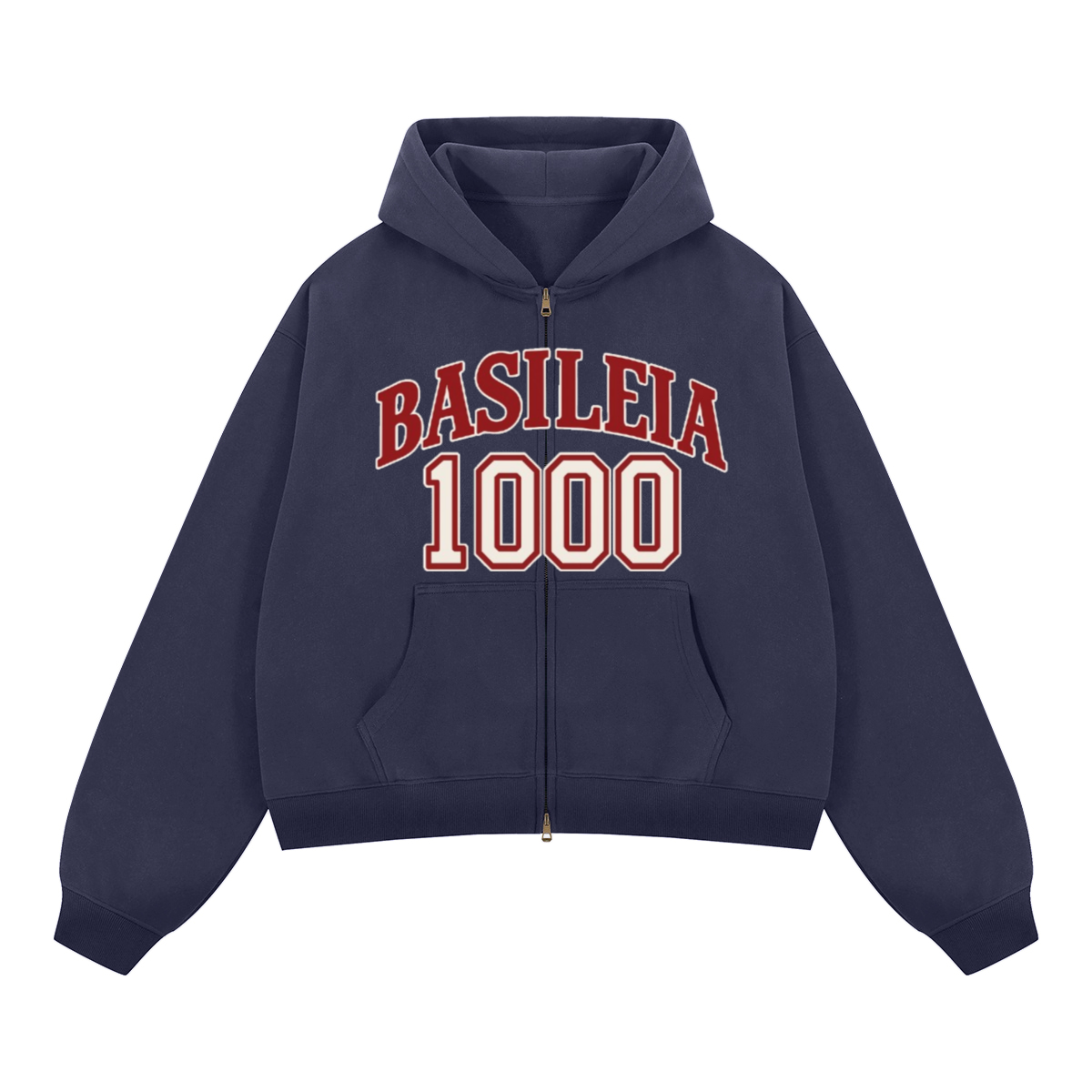 Basileia 1000 - Cropped Zip-up Hoodie