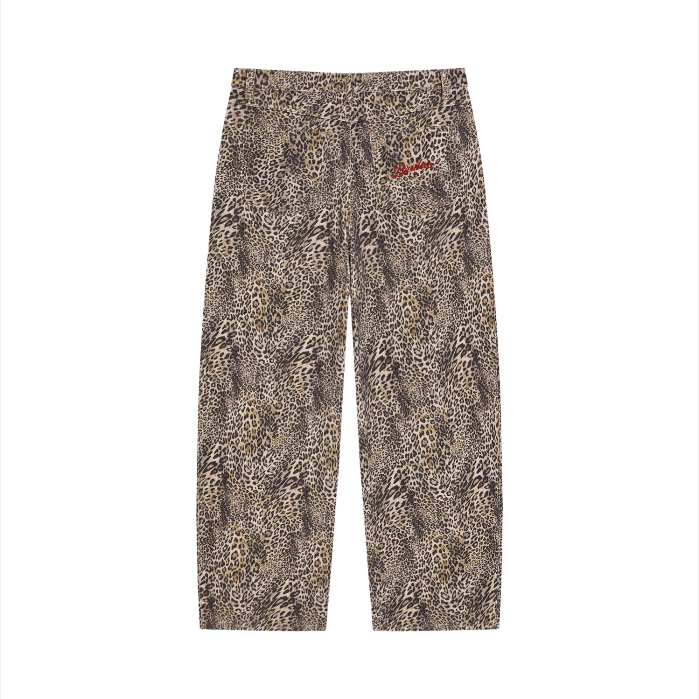 Basileia - Vintage Wash Leopard Wide Leg Jeans