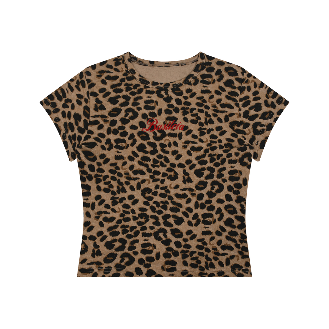 Basileia - Women’s Leopard Print Crop T-Shirt