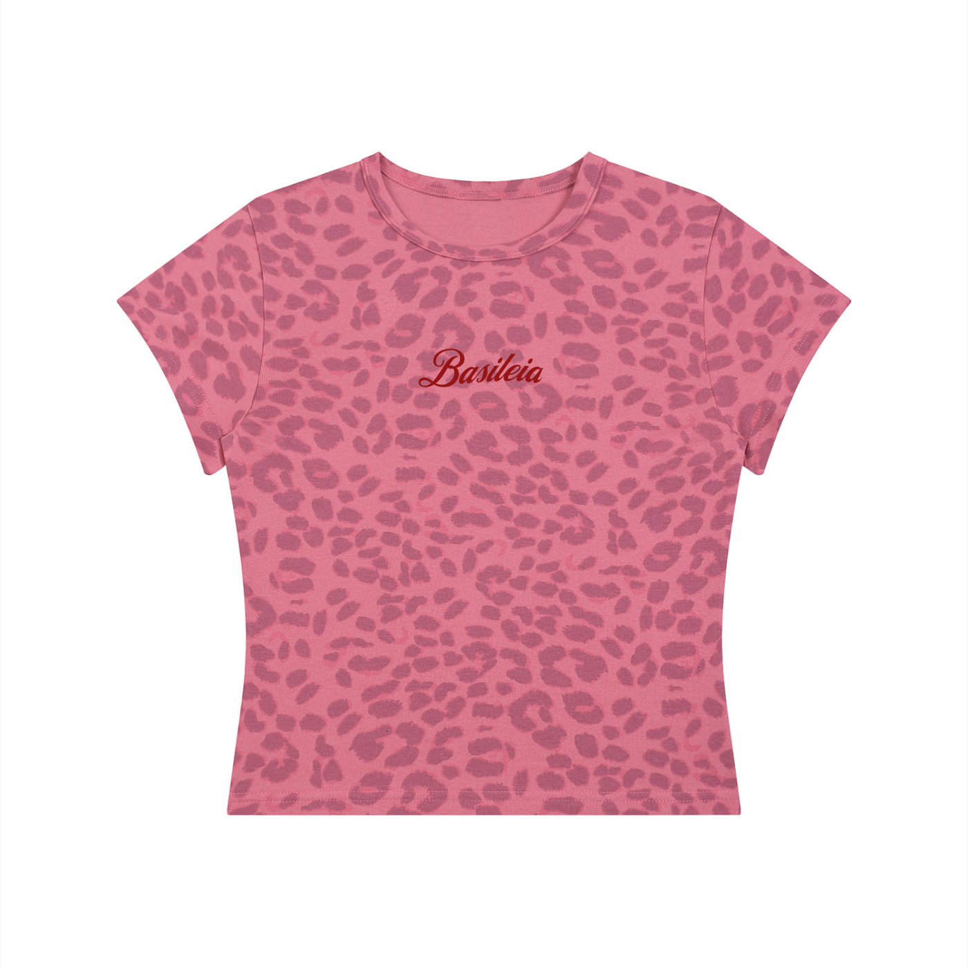 Basileia - Women’s Leopard Print Crop T-Shirt