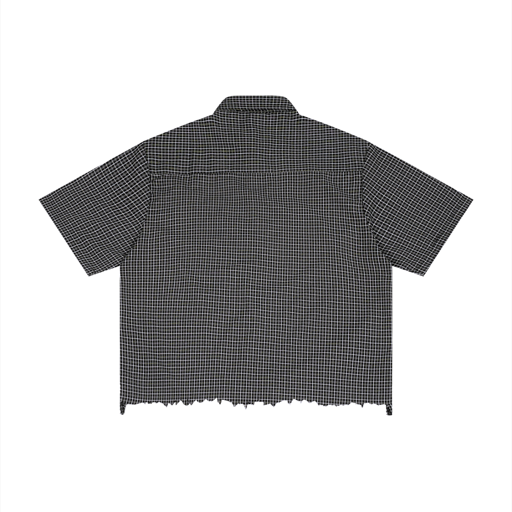 Basileia - Distressed Plaid Boxy Shirt