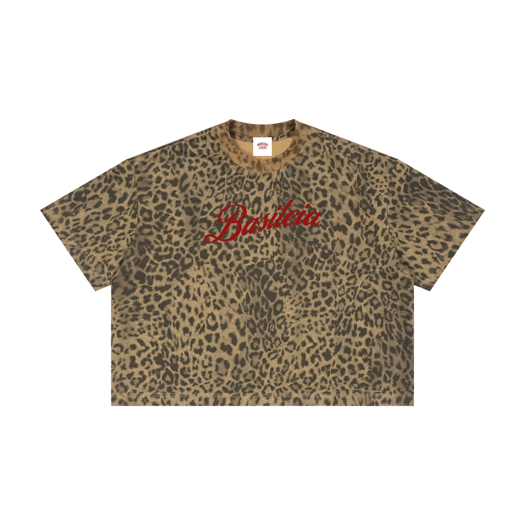 Basileia - Leopard Print Boxy T-Shirt