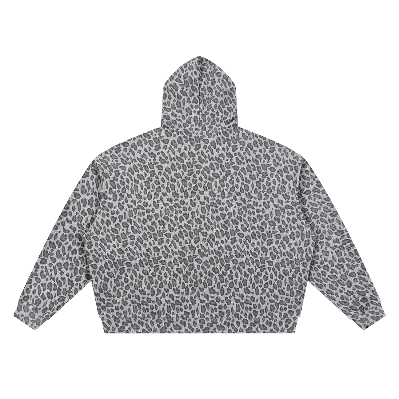 Basileia - Leopard Print Waffle Zip Jacket