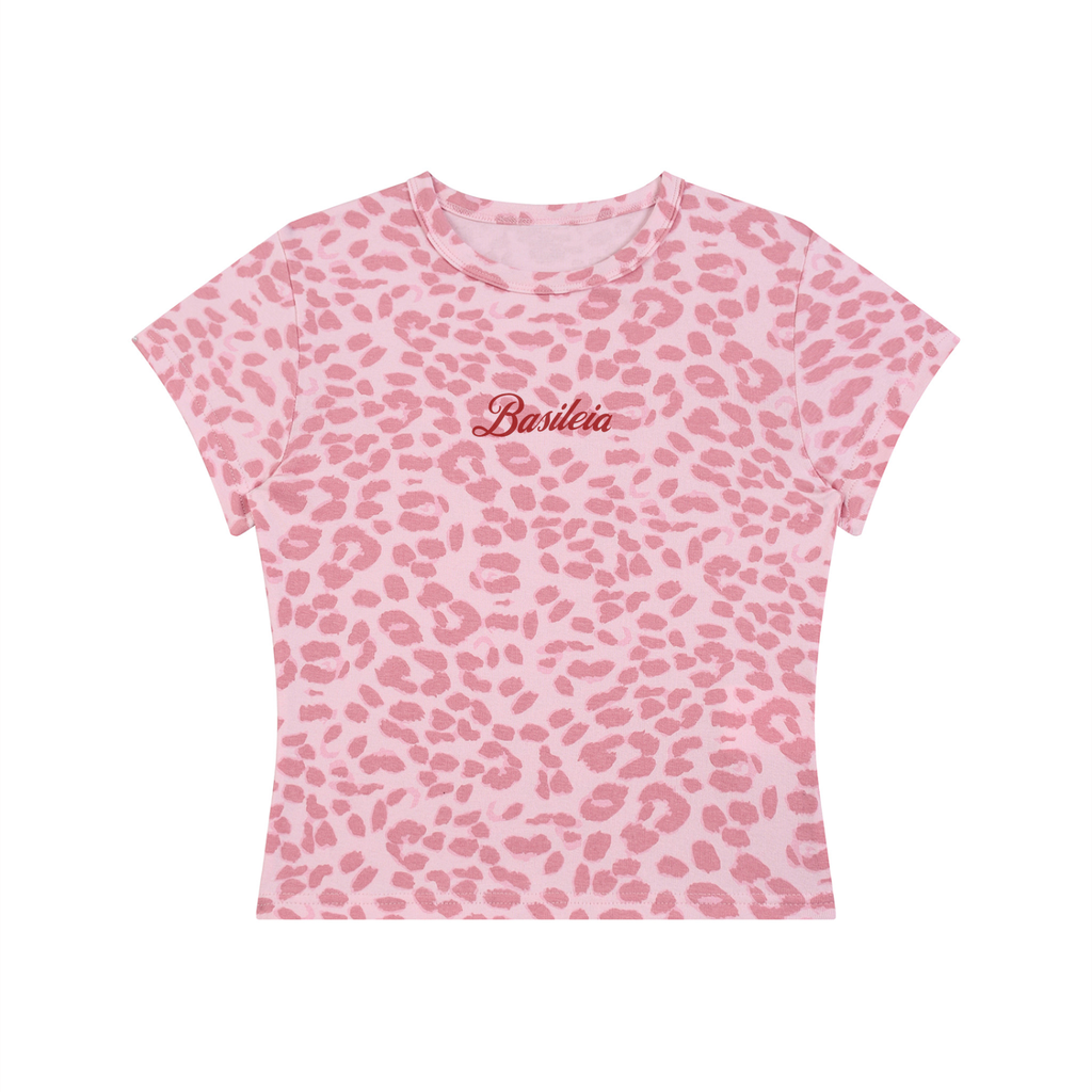 Basileia - Women’s Leopard Print Crop T-Shirt