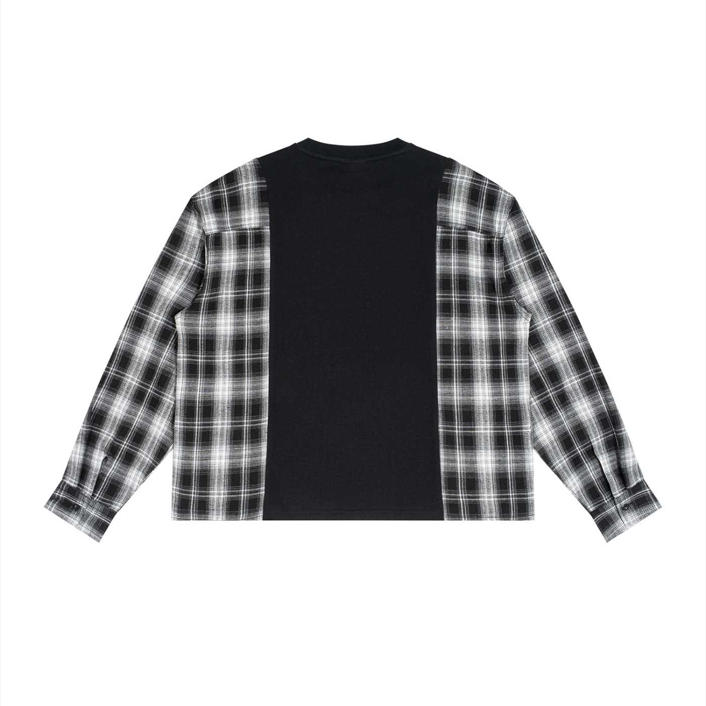 Basileia - Plaid Panel Long Sleeve T-Shirt